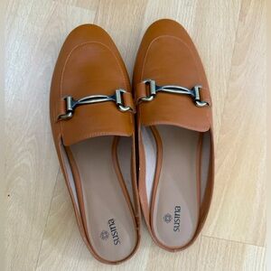 NEW, never used Susina, Tan Leather Loafers with Silver-tone Hardware - Size 9